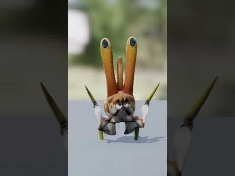 Official Subnautica YouTube Short thumbnail showing a small orange eyestalk creature