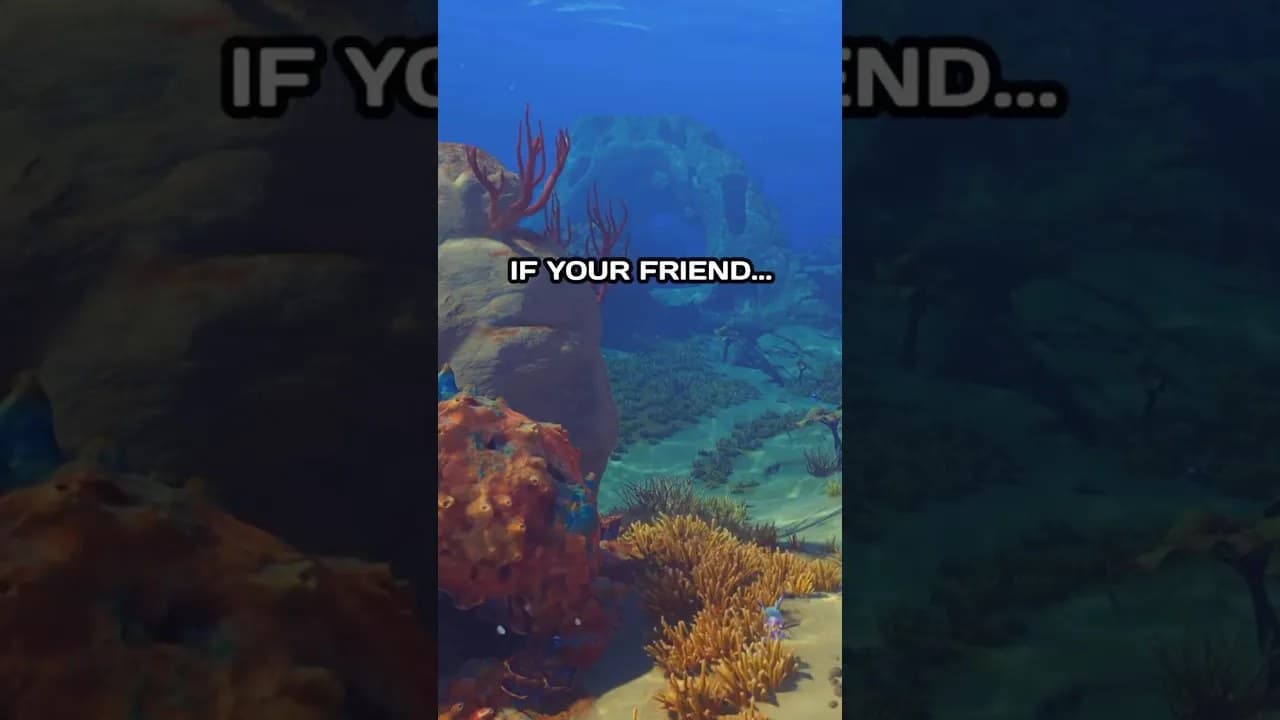 Official Subnautica YouTube Short thumbnail showing a Hammerhead in blue water